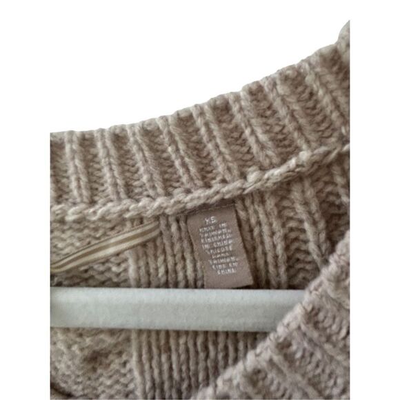 Anthropologie Knitted & Knotted Cable Knit Wool Blend Sweater Women’s Tan Size X - Picture 3 of 6